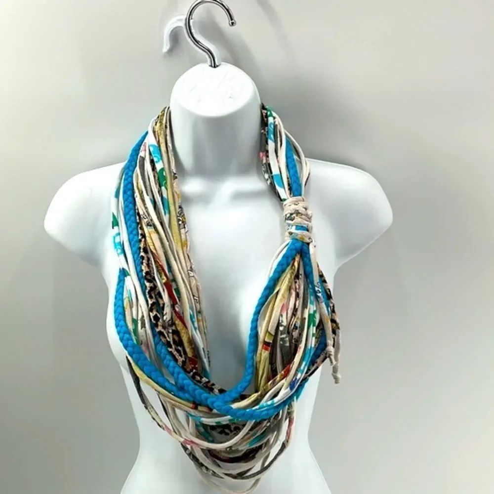 Dona Bela Shreds upcycled recycled clothing neckwear necklace scarf NEW NWT